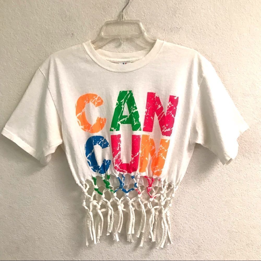 CANCUN neon nodded beach/swim cover-up M
